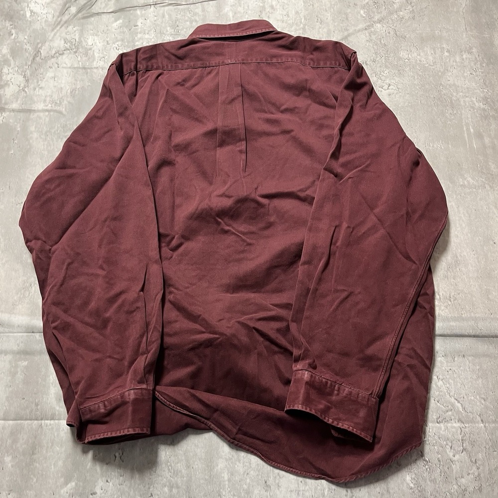 Polo Ralph Lauren XL Long Sleeve Solid Red 100% Cot Button Down Shirt Green Pony - Picture 7 of 9
